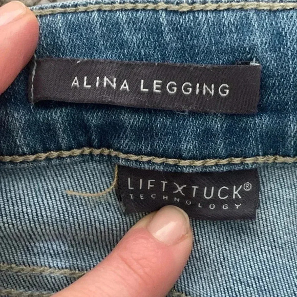 NYDJ Alina Legging crop jeans light wash with tie front - Picture 3 of 8